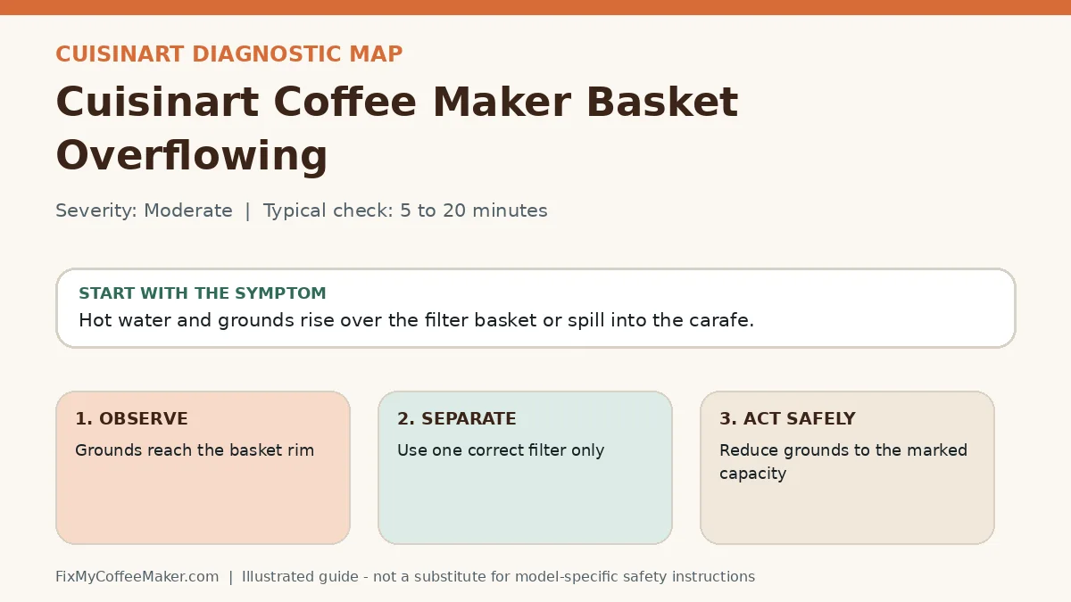 Diagnostic decision map for Cuisinart Coffee Maker Basket Overflowing